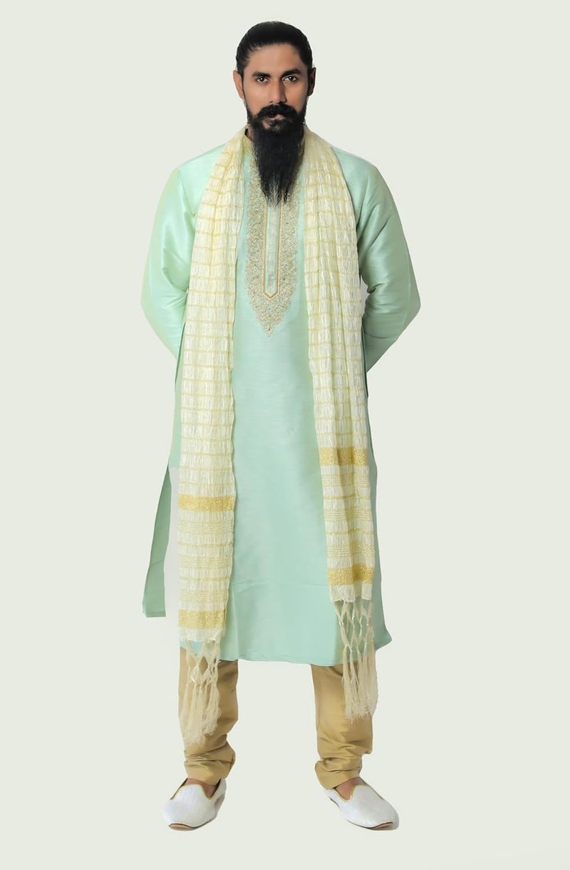 Lady Dwiza Indian Traditional Kurta Sherwani Dupatta Shawl Scarf For Men (Only Dupatta) - Image 3